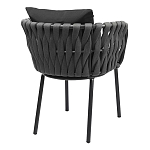 Стул мягкий с декором в виде плетеных лент на спинке и подлокотниках Semicircular Chair Decorated with Ribbons варинант исполнения - 10 | Loft Concept в Омске