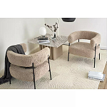 Кресло полукруглое мягкое с буклированной обивкой Armchair with Boucle Upholstery варинант исполнения - 4 | Loft Concept в Омске