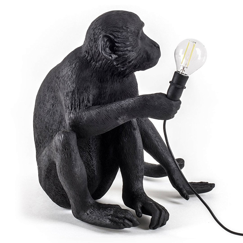 Настольная Лампа SELETTI MONKEY LAMP SITTING VERSION Черный Настольная Лампа SELETTI MONKEY LAMP SITTING VERSION Черный в Омске | Loft Concept