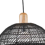 Подвесной светильник с округлым абажуром из черного ротанга Wicker Furniture варинант исполнения - 4 | Loft Concept в Омске