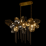 Люстра подвесная с 22-мя гранёными стеклянными плафонами с вертикальными подвесками Gilded Mirage  варинант исполнения - 6 | Loft Concept в Омске