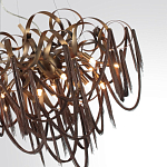 Люстра подвесная с объемной композицией из скрученных лент и металлических цепочек Atlantis Chain варинант исполнения - 3 | Loft Concept в Омске