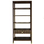 Стеллаж Elsa Dreams Walnut со стеклянными полками и ящиком варинант исполнения - 7 | Loft Concept в Омске