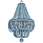 Люстра каплевидной формы украшенная круглыми бусинами синяя Blue Wooden Beads Chandelier варинант исполнения - 2 | Loft Concept в Омске