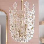 Подвесной светильник декорированный цветами из стекла Lightness of Flowers варинант исполнения - 4 | Loft Concept в Омске