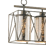 Люстра прямоугольная с 5-ю плафонами из стекла с узором Translucent Pattern варинант исполнения - 1 | Loft Concept в Омске