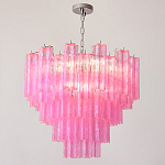 Элитная Люстра Textured Glass Pink Chandelier Ярко Розовое стекло варинант исполнения - 4 | Loft Concept в Омске