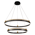 Люстра подвесная с двумя кольцами черного и золотого цвета Ring Horizontal варинант исполнения - 1 | Loft Concept в Омске