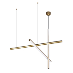 Люстра с 3-мя  пересекающимися цилиндрическими плафонами на тонких тросах Trumpet tube варинант исполнения - 4 | Loft Concept в Омске