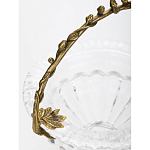 Чаша из прозрачного стекла на ножке с бронзовой ручкой в виде ветки Eden Garden варинант исполнения - 5 | Loft Concept в Омске