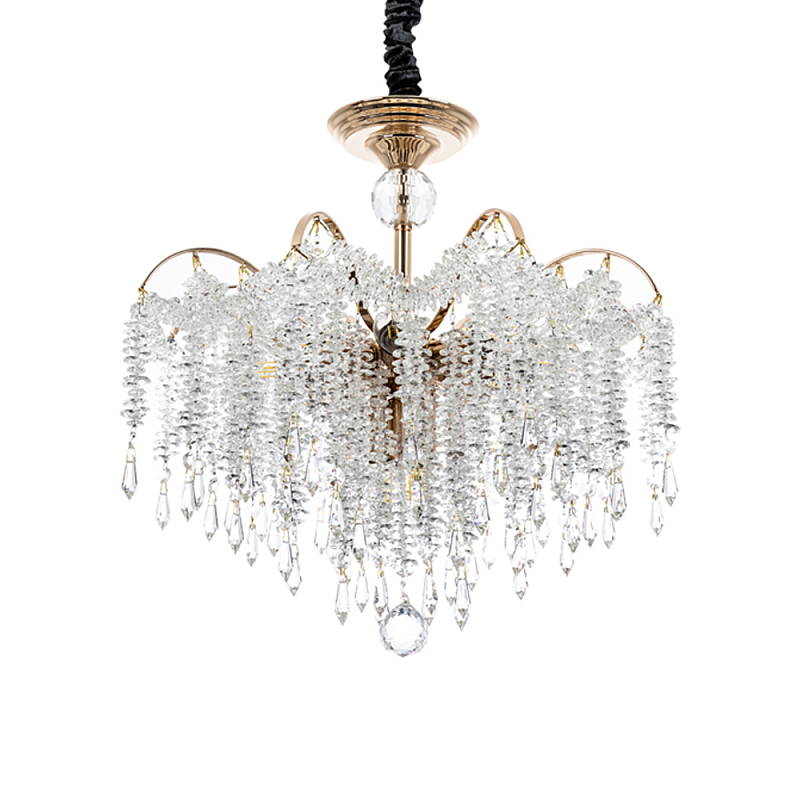 Люстра с хрустальными подвесками Crystal Classic Fairytree Chandelier 12 Золотой Прозрачное Стекло в Омске | Loft Concept 
