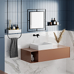 Настенное зеркало квадратной формы в черной металлической раме CORNER MIRROR BLACK варинант исполнения - 2 | Loft Concept в Омске