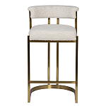 Стул барный букле бежевый с каркасом цвета матовое золото Tactility варинант исполнения - 1 | Loft Concept в Омске