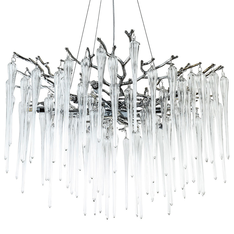 Люстра с хрустальными подвесками Frozen Drops Chandelier Chrome 10 Прозрачный Хром Люстра с хрустальными подвесками Frozen Drops Chandelier Chrome 10 Прозрачный Хром в Омске | Loft Concept