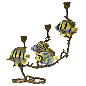 Подсвечник Желтые рифовые рыбки