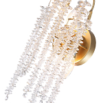 Бра с хрустальными прозрачными подвесками и круглым основанием золотого цвета FAIRYTREE Light варинант исполнения - 2 | Loft Concept в Омске