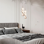 Подвесной светильник с плафонами в виде 3-х сфер из рельефного акрила Morgaine Spheres Gold Light варинант исполнения - 3 | Loft Concept в Омске