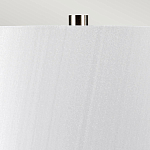 Настольная лампа с круглым фарфоровым основанием ручной работы с покрытием глазурью и белым абажуром из искусственного шелка Elstead Lighting варинант исполнения - 3 | Loft Concept в Омске