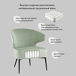 Современное мягкое кресло на металлических ножках Rakush Pistachio варинант исполнения - 9 | Loft Concept в Омске