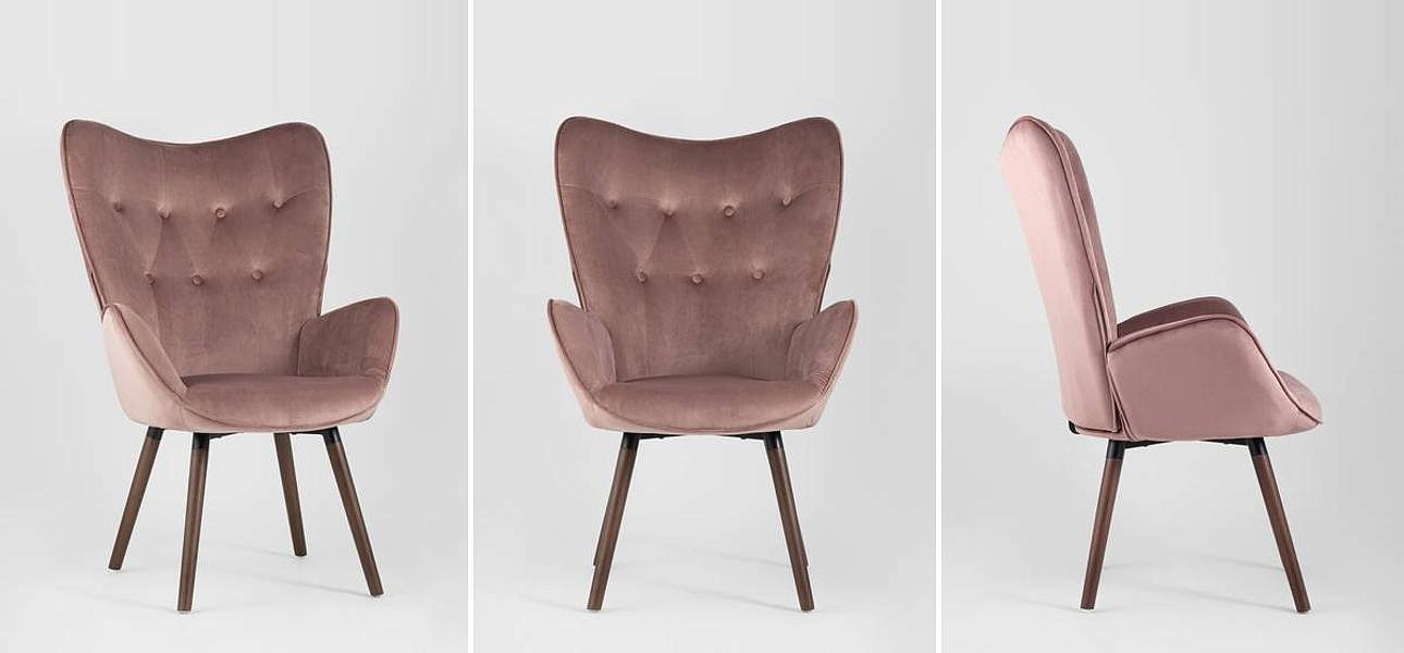 Кресло Ingrit пыльно-розовый велюр - Loft-Concept в Омске