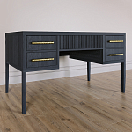 Большой Рабочий стол Primo с 5 выдвижными ящиками Черный дуб варинант исполнения - 2 | Loft Concept в Омске