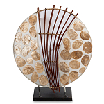 Настольная лампа из перламутра и дерева на подставке Indonesian Shell варинант исполнения - 1 | Loft Concept в Омске