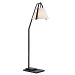 Торшер с черным каркасом и белым тканевым абажуром в форме конуса Stylish Solution варинант исполнения - 1 | Loft Concept в Омске