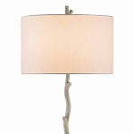 Торшер с цилиндрическим тканевым абажуром на каркасе в виде тонкого дерева Gray Branch варинант исполнения - 1 | Loft Concept в Омске