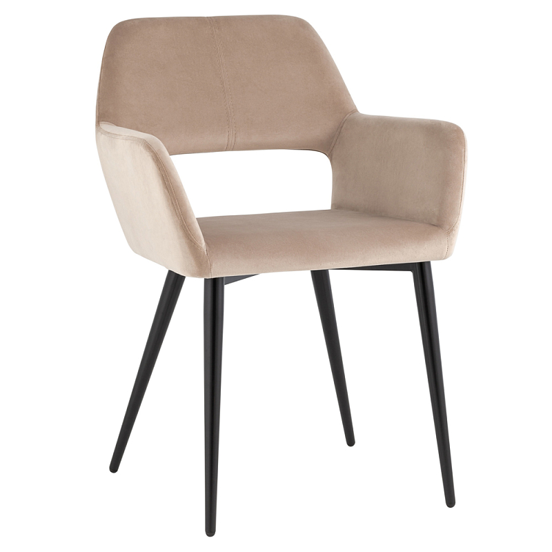 Стул с подлокотниками бежевый NEASAN STOOL Бежевый Черный Стул с подлокотниками бежевый NEASAN STOOL Бежевый Черный в Омске | Loft Concept