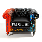 Кресло "Умный Умник" Rick and Morty graffiti chair натуральная кожа  варинант исполнения - 2 | Loft Concept в Омске