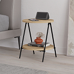 Стол приставной с 2-мя круглыми столешницами из дерева ESSEL OAK варинант исполнения - 6 | Loft Concept в Омске