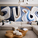 Арт-объект ручной работы Blue Abstraction из 4-х панелей варинант исполнения - 1 | Loft Concept в Омске