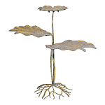 Столик приставной с тремя столешницами Тропические листья Tropical Forest gold варинант исполнения - 1 | Loft Concept в Омске