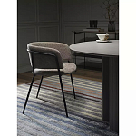 Стул полукруглый с каркасом из металла и мягким сиденьем и спинкой Soft Chenille варинант исполнения - 5 | Loft Concept в Омске