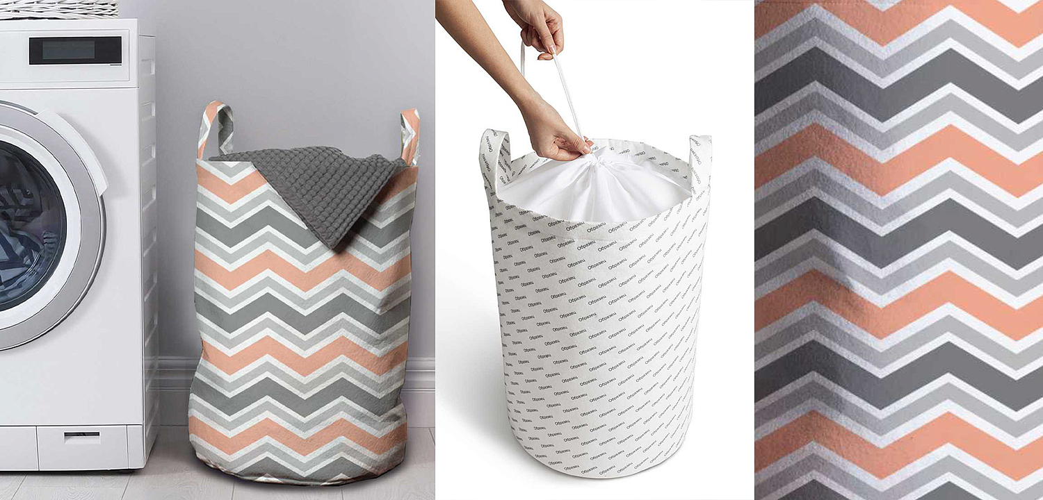 Корзина Gray Chevron Basket Корзина Gray Chevron Basket - Loft-Concept в Омске
