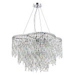 Люстра подвесная с хрустальными подвесками и металлическим основанием цвета Хром Ludivine Lighting варинант исполнения - 1 | Loft Concept в Омске
