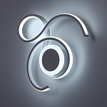 Бра белого цвета с изогнутыми световыми линиями и круглым основанием Luke Lampco Tracer Lamp варинант исполнения - 3 | Loft Concept в Омске