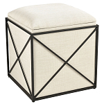 Пуф бежевый с черной металлической рамой Beige Pouf варинант исполнения - 4 | Loft Concept в Омске