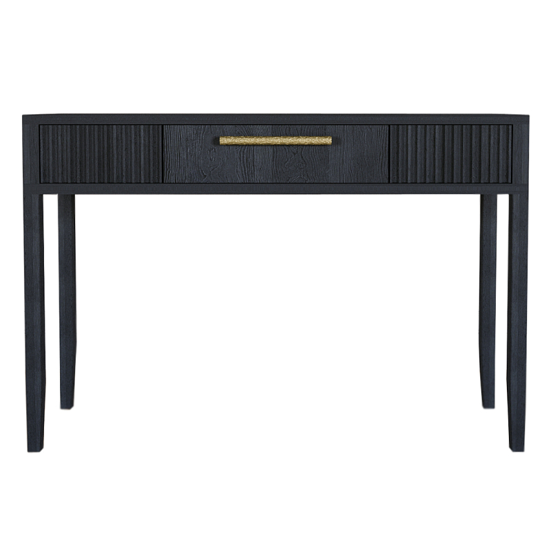 Элегантная Консоль Primo с выдвижным ящиком Черный дуб Черный матовый Золотой в Омске | Loft Concept 