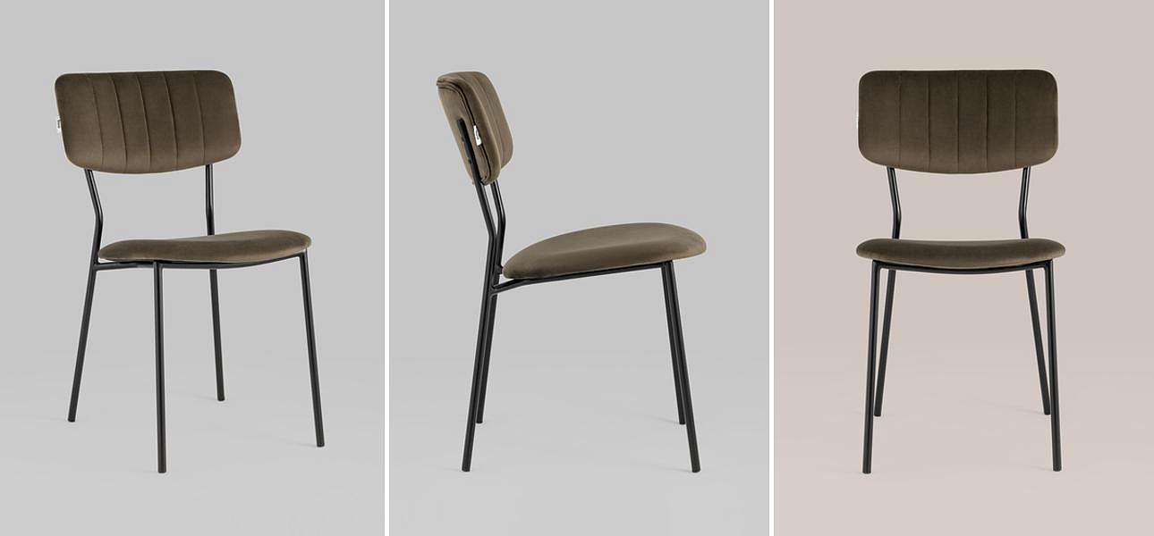 Стул Singer Chair без подлокотника Коричневый Велюр Стул Singer Chair без подлокотника Коричневый Велюр - Loft-Concept в Омске