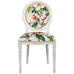 Стул светло-серый из натурального бука с изображением птицы в саду Blooming Colored Birds варинант исполнения - 1 | Loft Concept в Омске