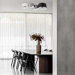 Потолочный светильник с 2-мя цилиндрическими абажурами серого и черного цвета Urban Dome варинант исполнения - 7 | Loft Concept в Омске