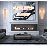 Люстра с 2-мя кольцами с текстурным природным рисунком IceFlame варинант исполнения - 6 | Loft Concept в Омске