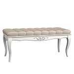 Банкетка из массива бука с бежевой обивкой из велюра White Provence варинант исполнения - 1 | Loft Concept в Омске